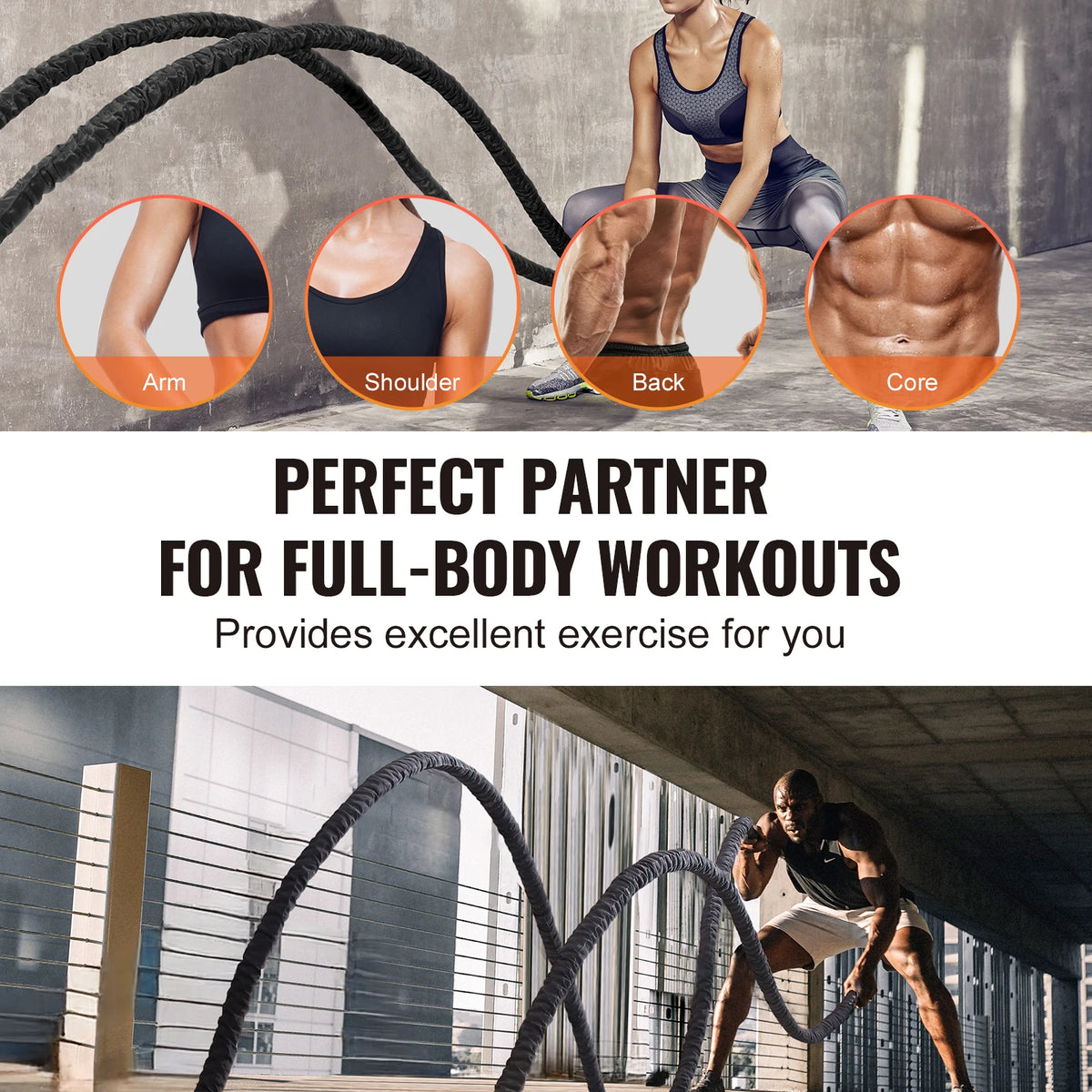 SucceBuy Battle Rope SSPP-02 &ndash; Protective Sleeve Included