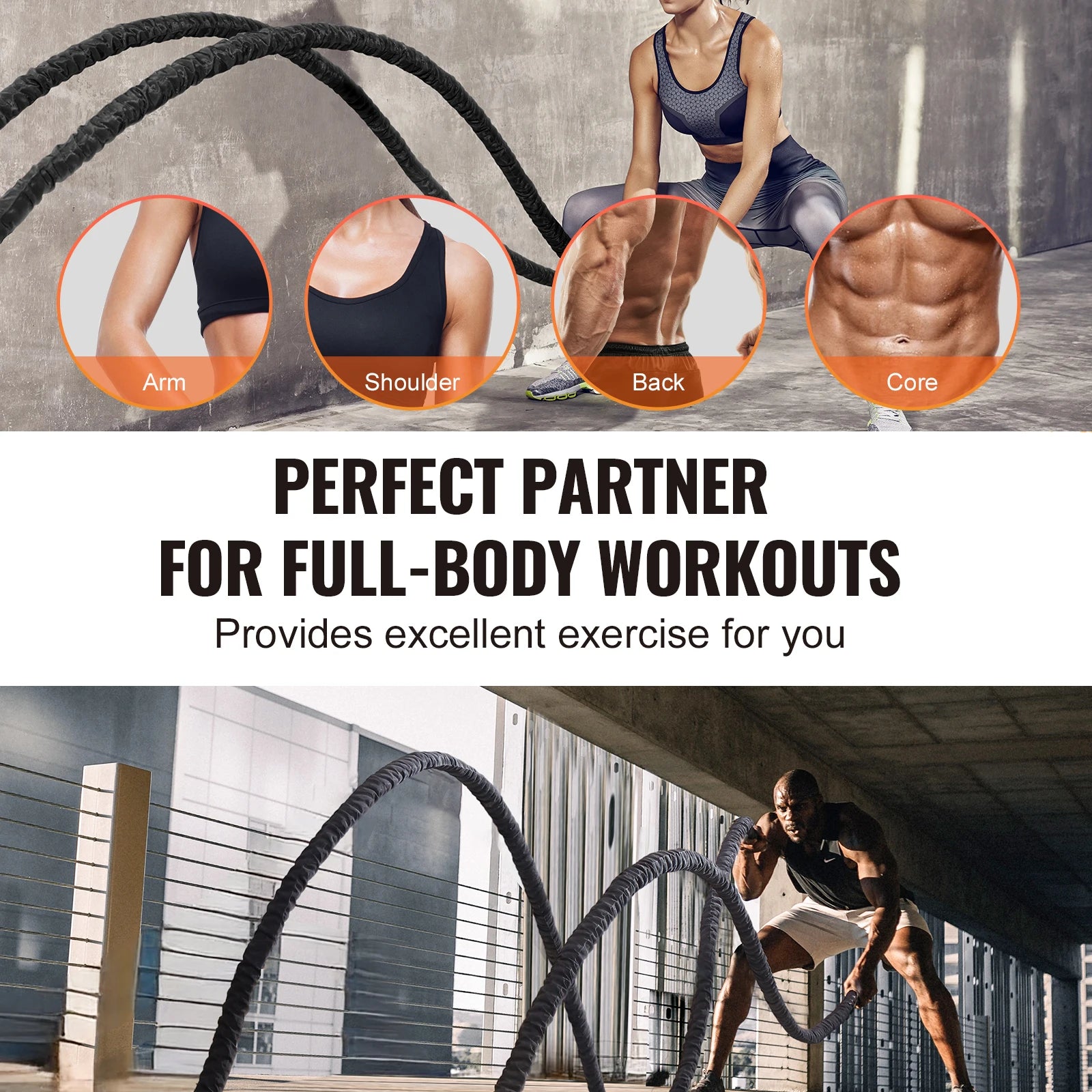 SucceBuy Battle Rope SSPP-02 &ndash; Protective Sleeve Included