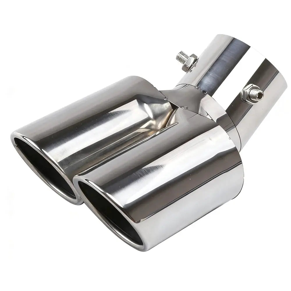 Universal Dual Exhaust Tip Stainless Steel Slant Cut Tip for Car Exhaust Pipe Extension Modification Decoration Muffler Tailpipe by InterCyprus Trading Ltd