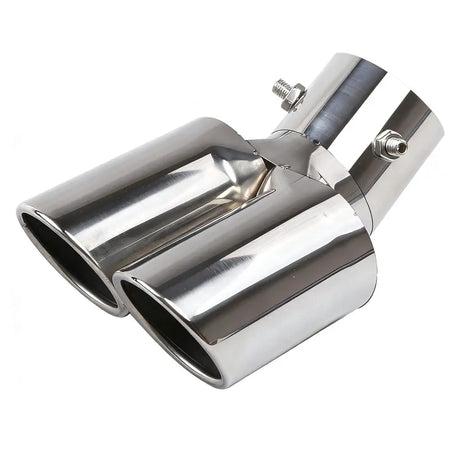 Universal Dual Exhaust Tip Stainless Steel Slant Cut Tip for Car Exhaust Pipe Extension Modification Decoration Muffler Tailpipe by InterCyprus Trading Ltd