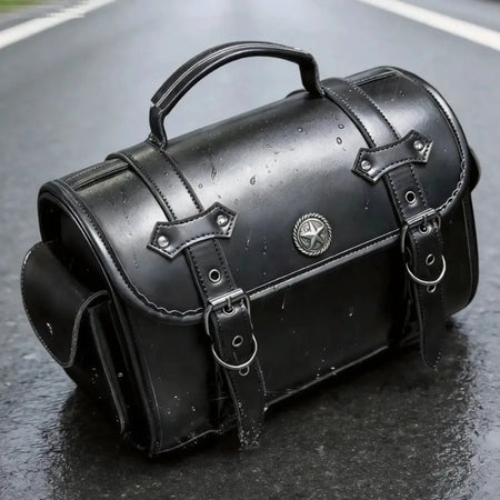 Motorcycle Black Universal SaddleBag Large Capacity Side Bags Storage Tool For Harley Waterproof Modified Bag by InterCyprus Trading Ltd