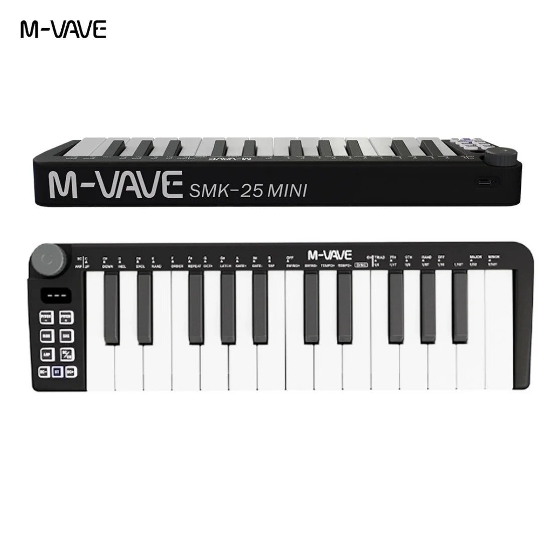 M-VAVE SMK-25 USB MIDI Keyboard Controller &ndash; 8 Backlit Pads SMK-25 MINI Black