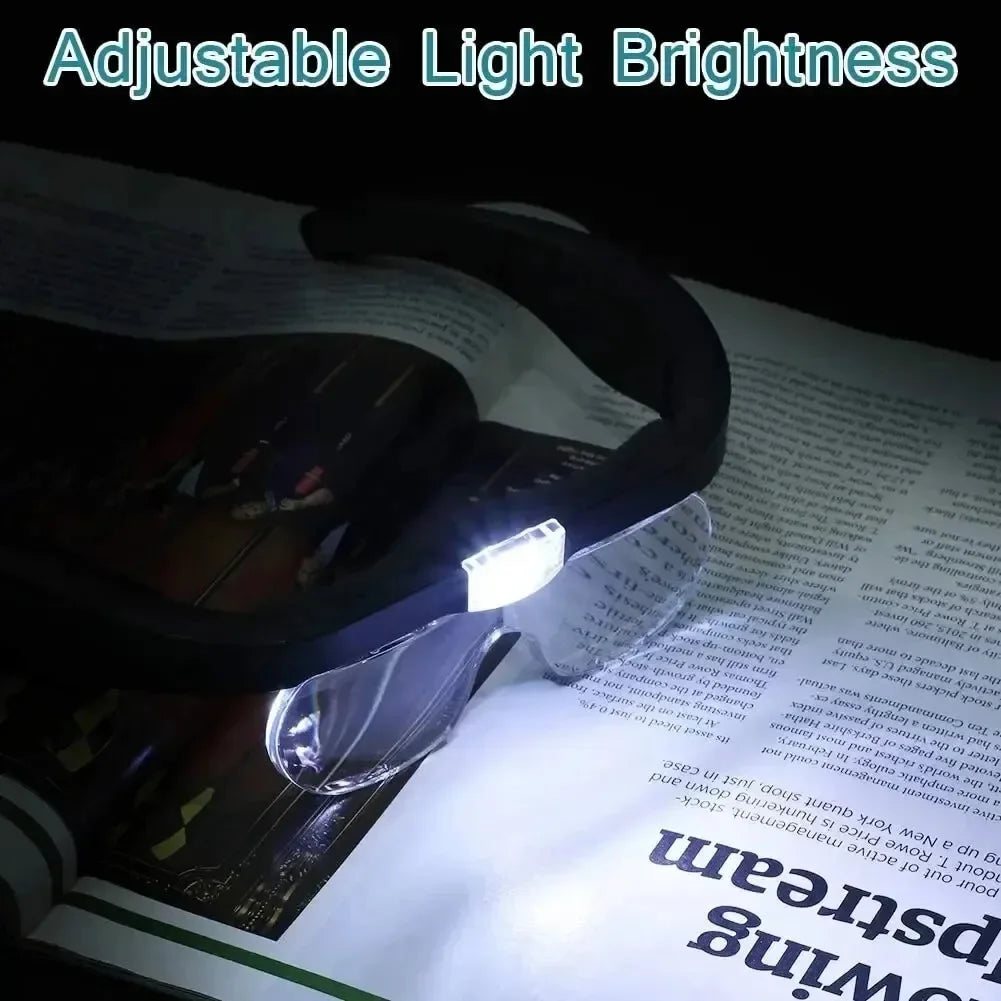 Head Mounted Magnifying Glasses With LED Light - USB Power