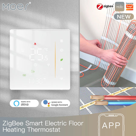 MOES Zigbee Thermostat 5A16A &ndash; Programmable Floor Heating electric heating  WH
