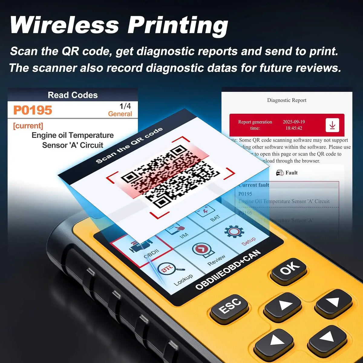 OBD2 Scanner Code Reader Check Engine Light Car Diagnostic Tool Read Clear Fault Codes Full OBD2 Functions 2026 by InterCyprus Trading Ltd