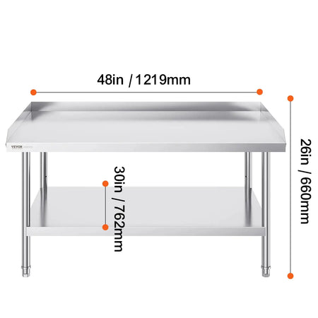 Stainless Steel Work Table Adjustable Height 30 x 48 in / spain