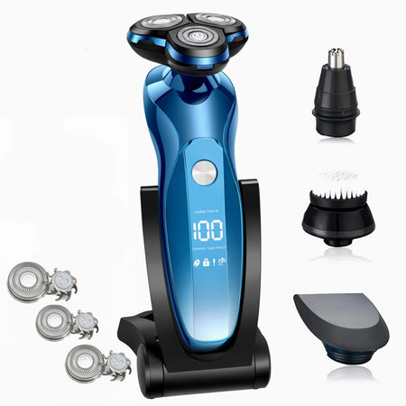 ZOZEN Rechargeable Waterproof Rotary Electric Shaver for Men ZN3013-4  With LCD