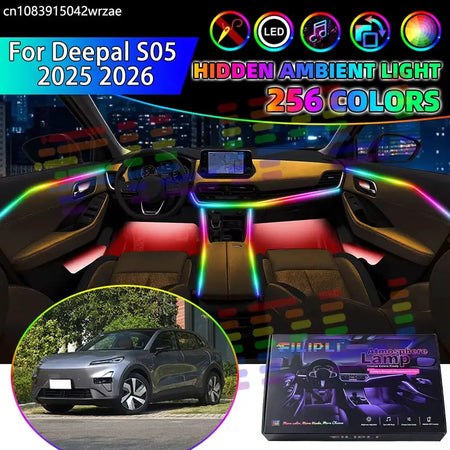 For Deepal S05 2025 2026 C857 RGB Car Interior Ambient Lights Strips Breathing Lighting Kit App Control LED strips Auto Parts by InterCyprus Trading Ltd