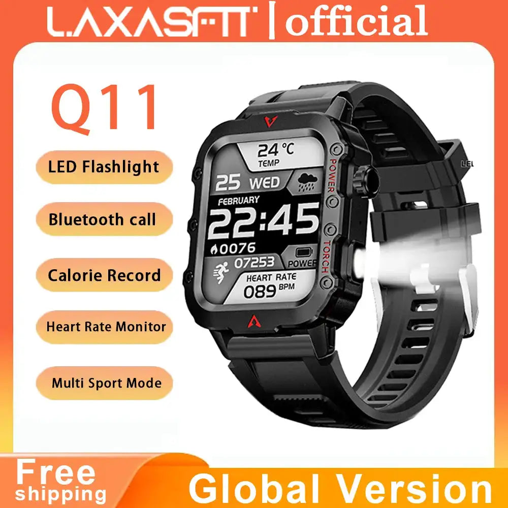 LAXASFIT Smart Watch Bluetooth Talk LED Flashlight Outdoor