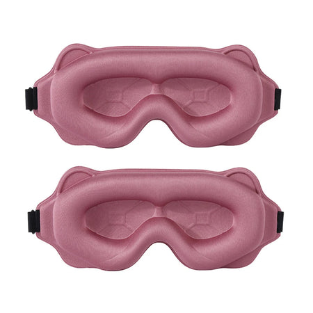 3D Sleeping Mask - Light Blocking, Soft Eye Mask for Travel &amp; Sleep 2Pcs Pink