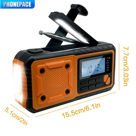 Portable Solar Power Radio with Built-in Speaker, Flashlight &amp; SOS Alarm