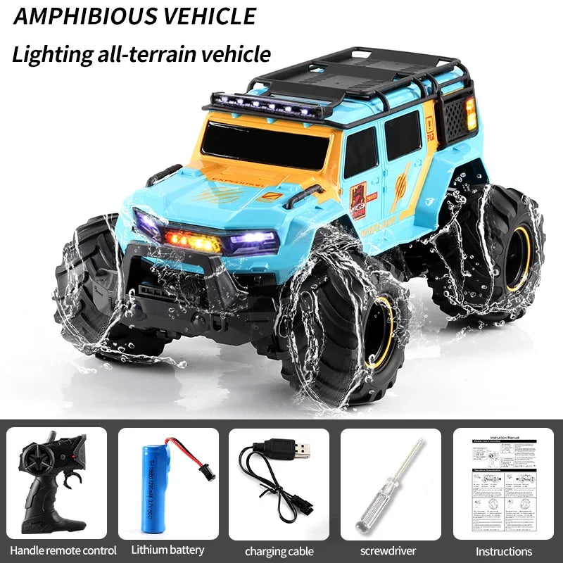 Remote Control Amphibious Car - Waterproof 4WD Off Road Blue
