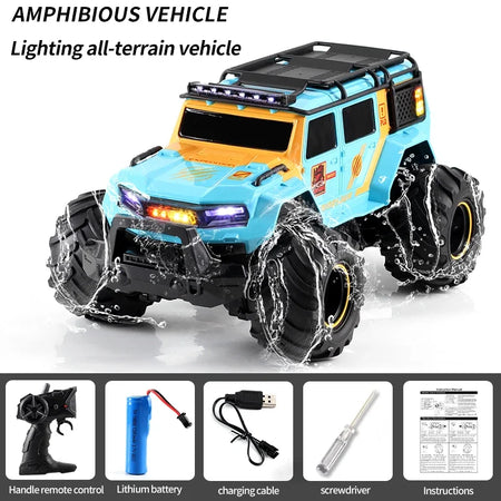 Remote Control Amphibious Car - Waterproof 4WD Off Road Blue