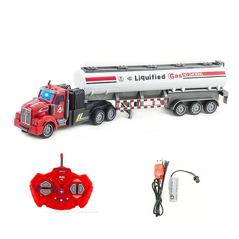 1/48 RC Truck Heavy-Duty Semi Trailer &ndash; 4 Channel RC Control Long Head Tanker