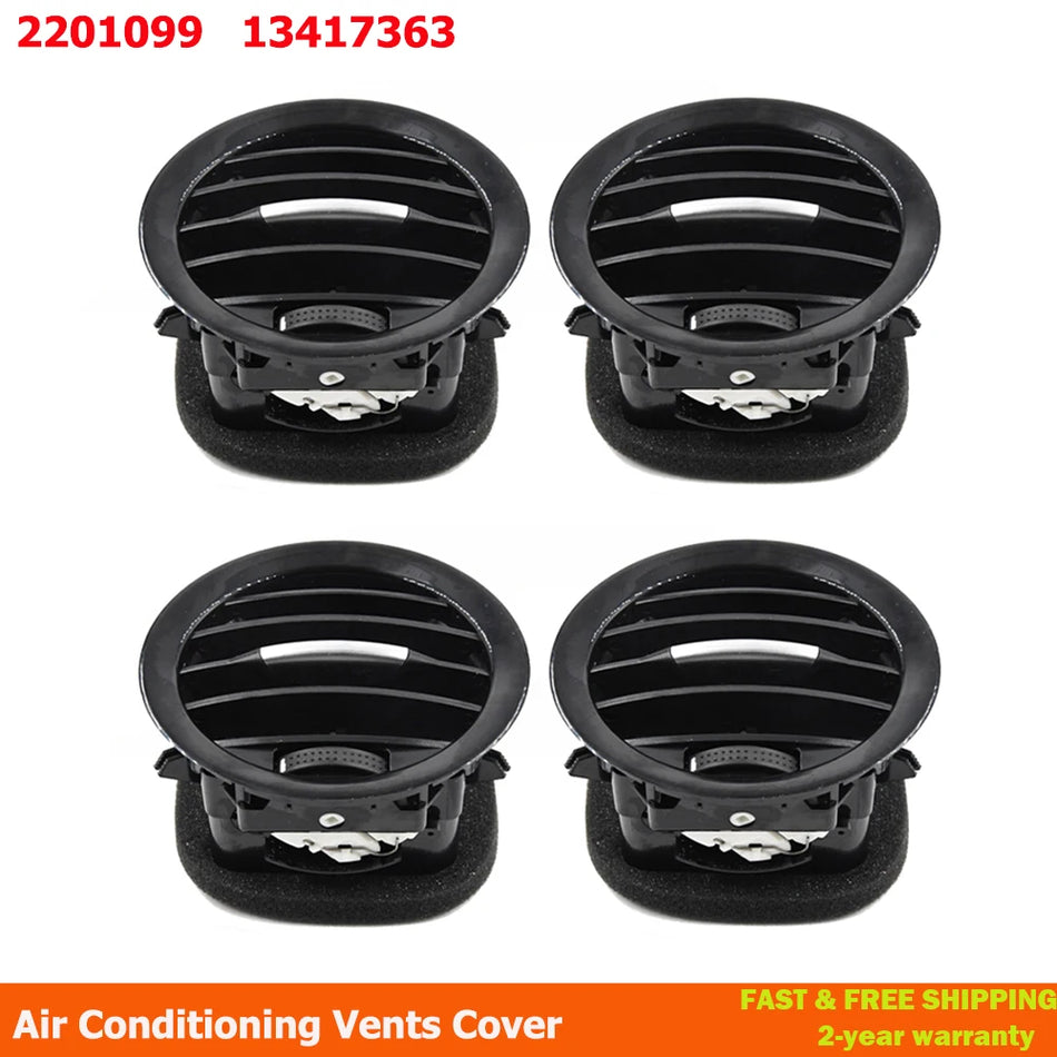 Cubierta de ventilación de aire acondicionado negra cromada para Opel Adam Corsa D
