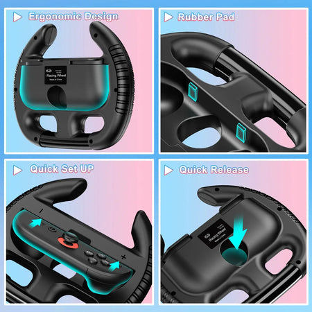 BEBONCOOL 2PCS M400 for Switch 2 Steering wheel Controller Accessories Handle Grips for switch2 game accessories by InterCyprus Trading Ltd