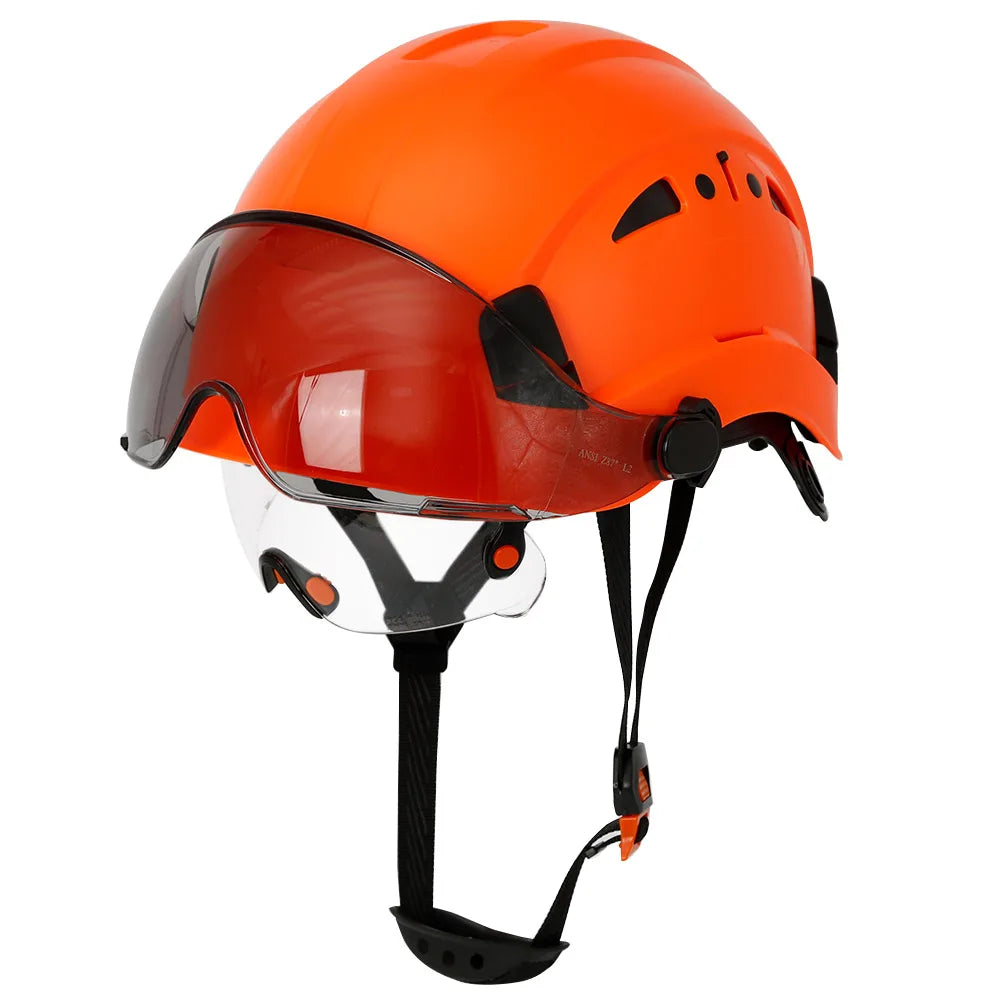 SF06 Safety Helmet &ndash; Built-In Goggles And Visor CE Certified CR08 orange