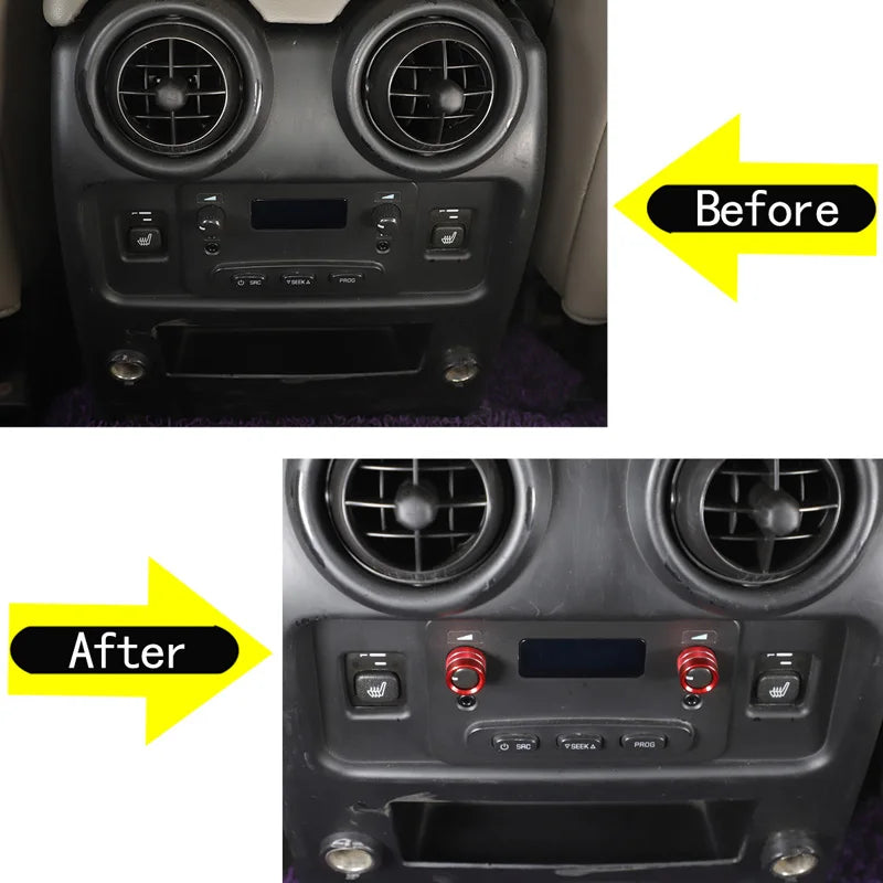 Couvercle de bouton en alliage d'aluminium rouge argent pour Hummer H2 2003-2007