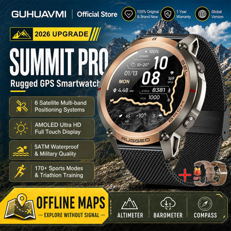 2026 Military Satellite Offline Map GPS Smart Watch Men 1.43''AMOLED Bluetooth Call Compass 5ATM Waterproof 170+Sport Smartwatch by InterCyprus Trading Ltd