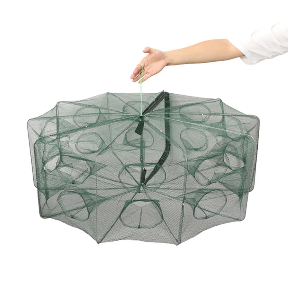 Foldable Fishing Bait Trap - 6 to 20 Holes for Fish, Crab, Shrimp Catching
