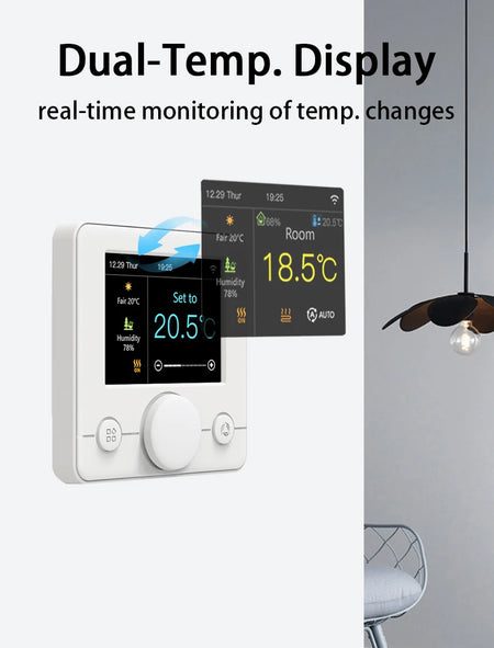 IPS Screen Smart Thermostat &ndash; WiFi Control And Voice Assist