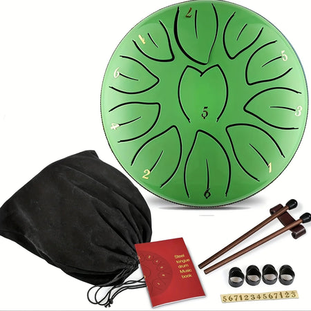 Outdoor Rain Drum 6 Inch 11 Note &ndash; Waterproof Rain Chime Light Green