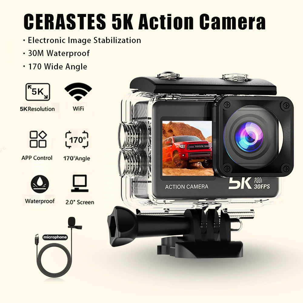 CERASTES Action Camera &ndash; 5K Ultra High Definition with Anti-Shake