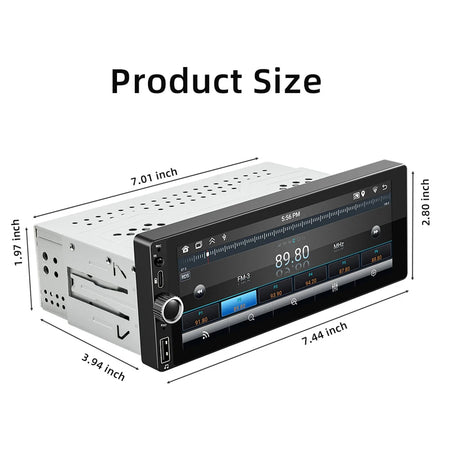 Car Stereo Single-Din GPS Navigation &ndash; Android 13 System with 6.86 Inch Touchscreen and Rear Camera Support
