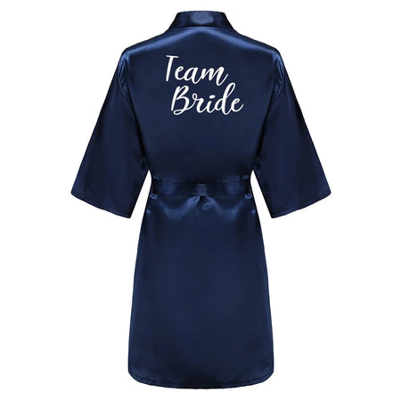 Elegant Satin Silk Robe for Women - Knee-Length, Poplin Fabric