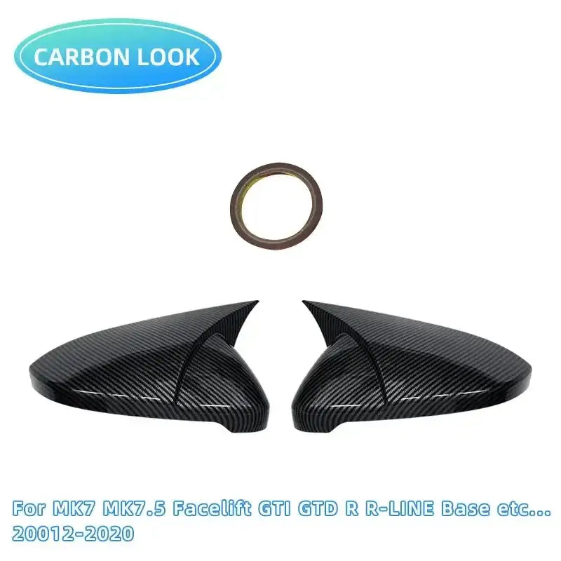 2pcs Gloss Mirror Covers Caps RearView Mirror Case Cover for VW Golf MK6 MK7 7.5 GTI R GTD Base 2009-2020 Cover Accessories MK7 MK7.5 Carbon