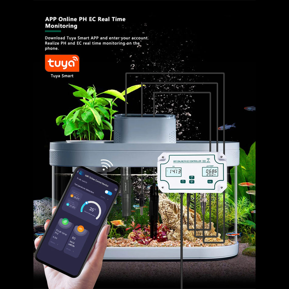 3 σε 1 WiFi Ανιχνευτής Ποιότητας Νερού pH EC ΘΕΡΜΟΚΡΑΣΙΑς Ενυδρείου