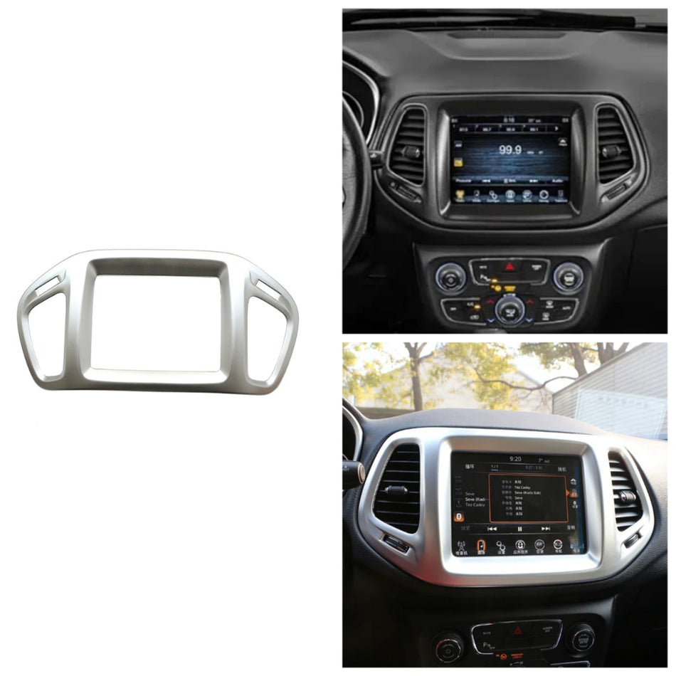 Dash Trim Frame Covers with ABS Chrome Finish for Jeep Compass 2017-2020 Interior Dash Enhancement