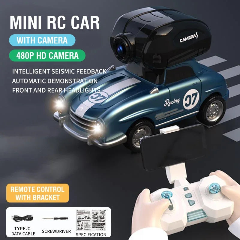 Mini RC Car with Camera &ndash; Fun Remote Control Racing Experience BLUE WITH CAMERA