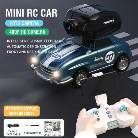 Mini RC Car with Camera &ndash; Fun Remote Control Racing Experience BLUE WITH CAMERA