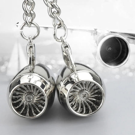 Trendy Metal Jet Engine Keychain for Men - Fashionable Car and Bag Accessory