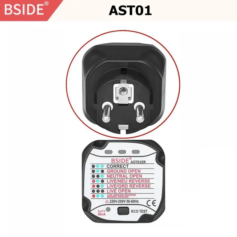 BSIDE AST01ER Socket Tester &ndash; EU Plug Voltage Detector AST01ER / CHINA