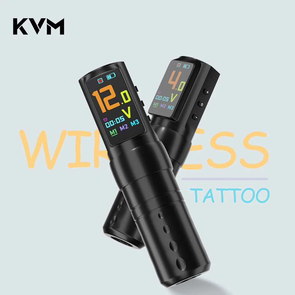 Bezdrôtová tetovacia pero tri režimy rotačný klobúk časovač IPS obrazovka