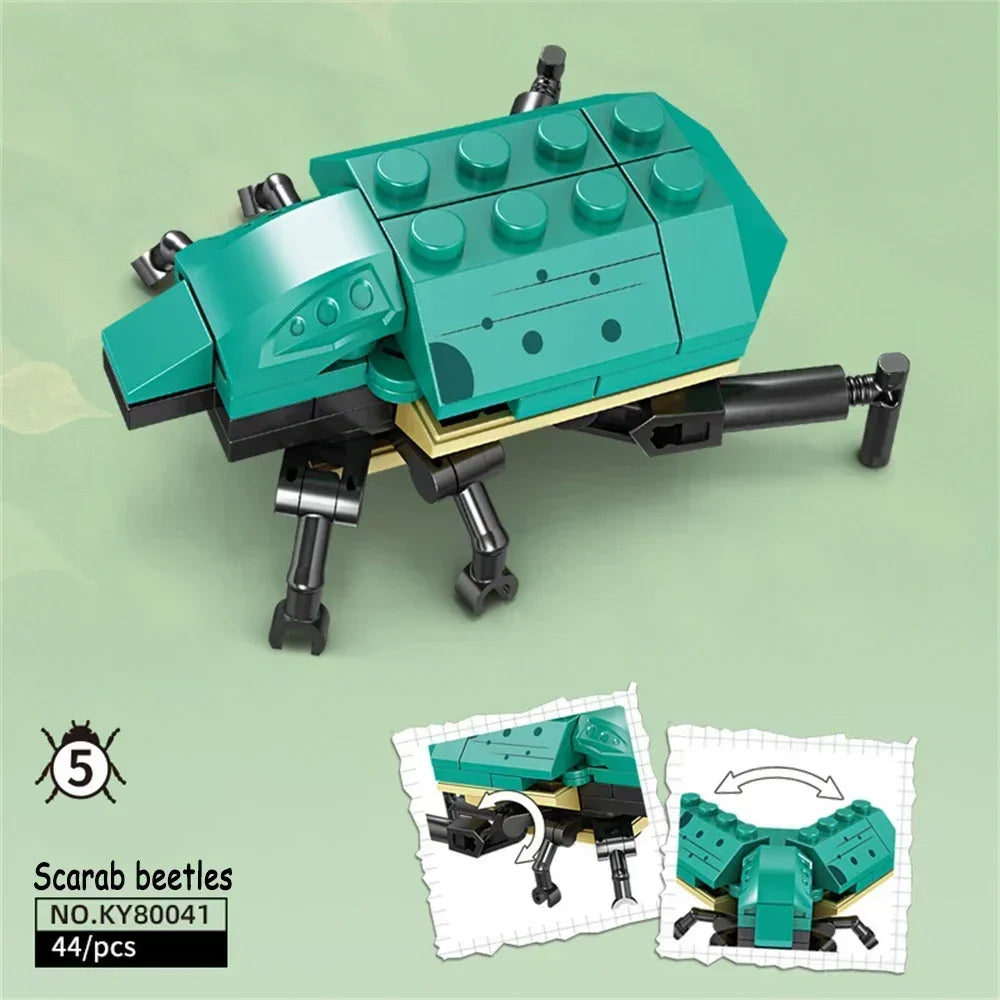 Rhinoceros Beetle Colorful 3D Model Blocks Toy &ndash; Easy Build