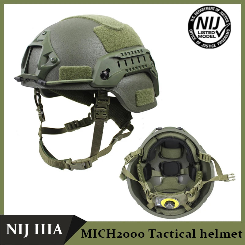 UHMWPE MICH2000 High Cut Ballistic Helmet - ISO NIJ IIIA