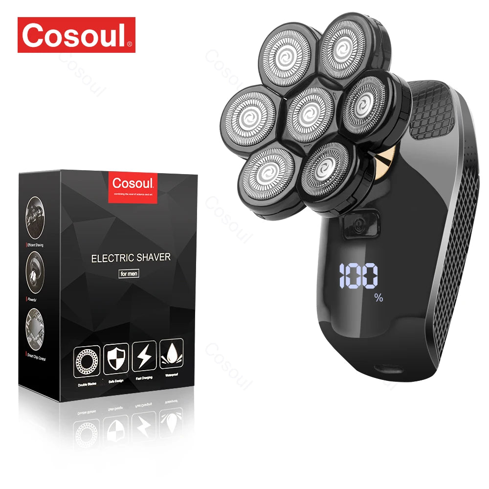 COSOUL V8 Electric Shaver for Men - Powerful 7D Rotary Head Razor Shaver