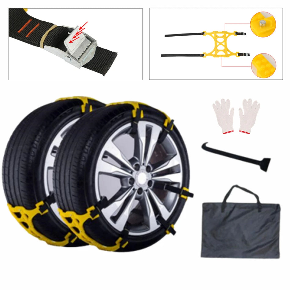 Anti Slip Car Tire Chains Full Set For Cars, TPU ir lydinio plienas