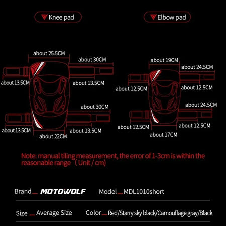 Motorcycle Elbow and Knee Pads with Adjustable Protection Armor