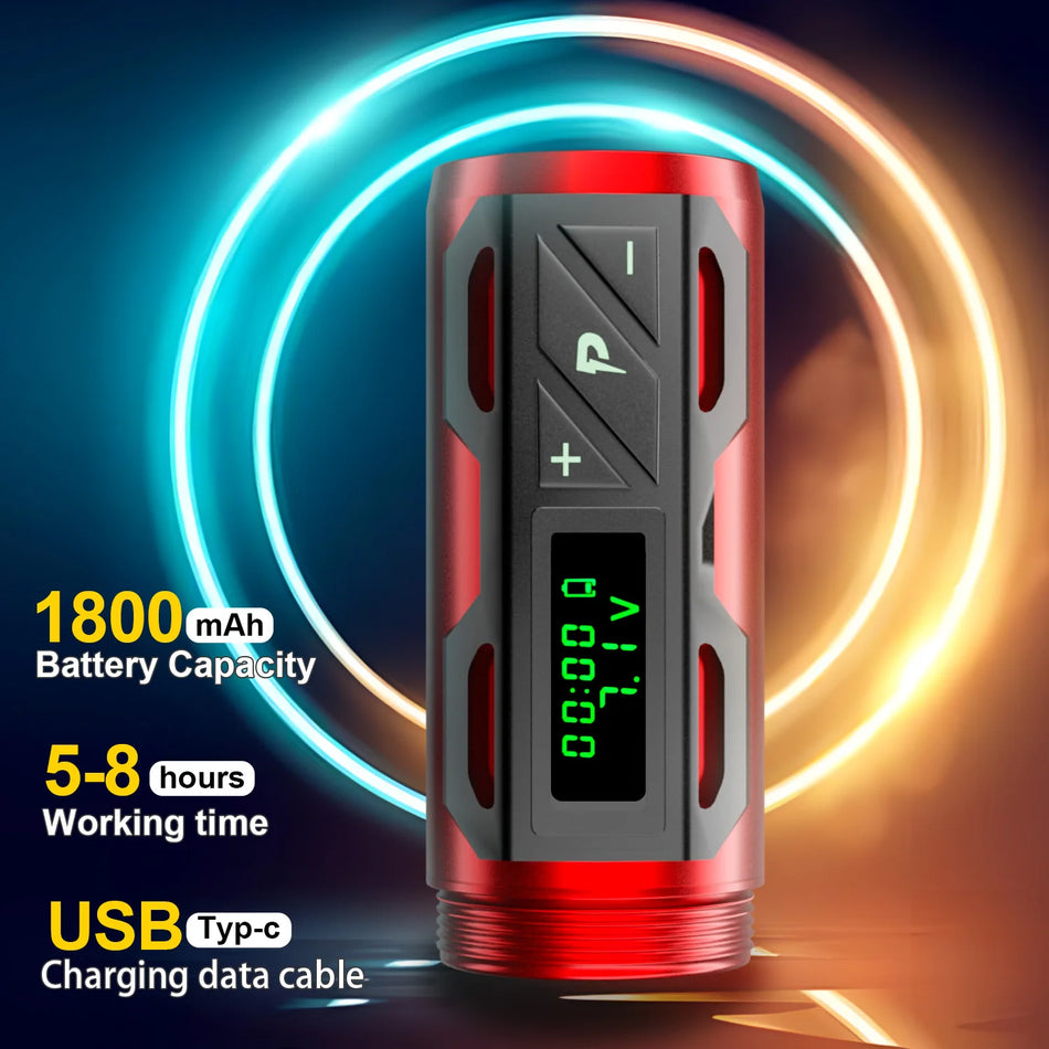 Bezvadu tetovēšanas pildspalva 1800mAh USB LED displejs