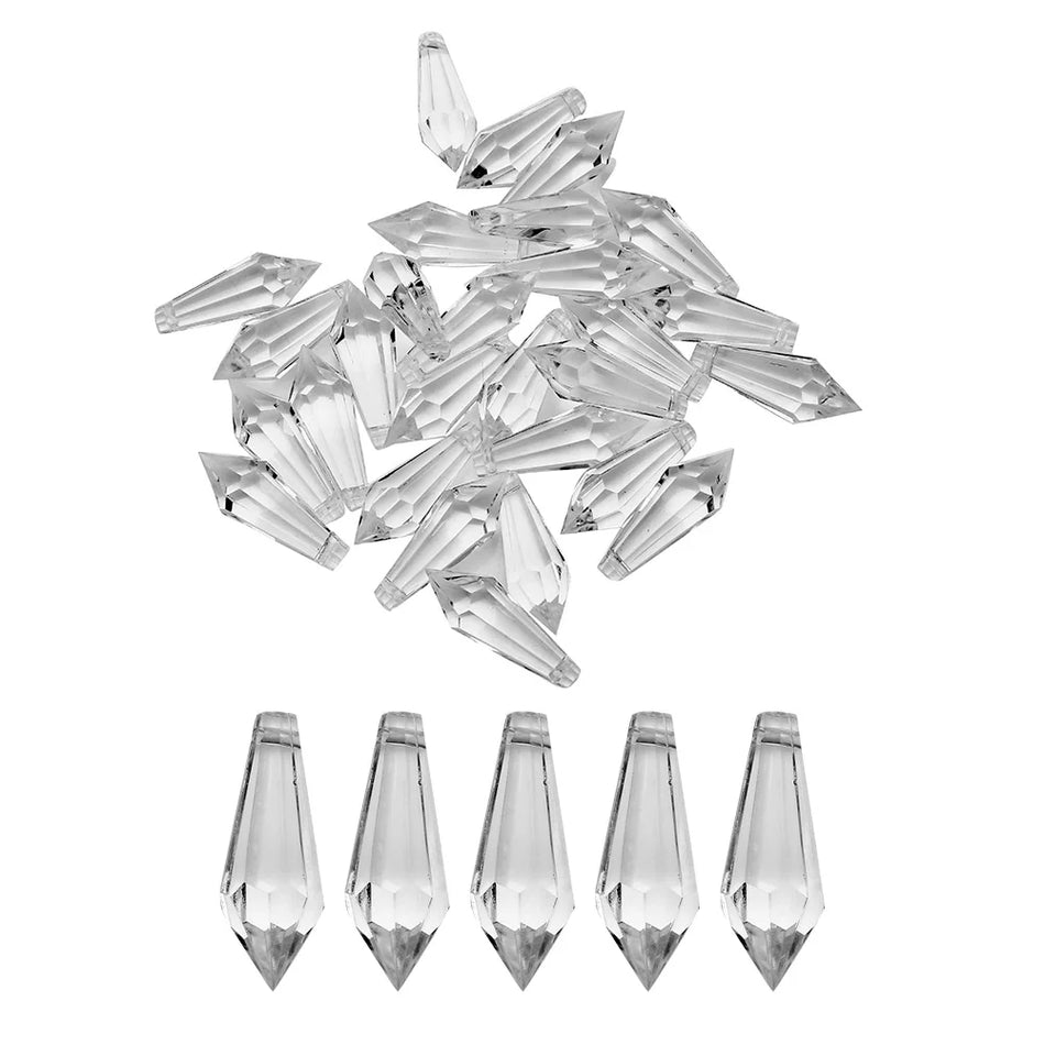 30 pièces de pendentifs en perles acryliques pour décoration de lustre