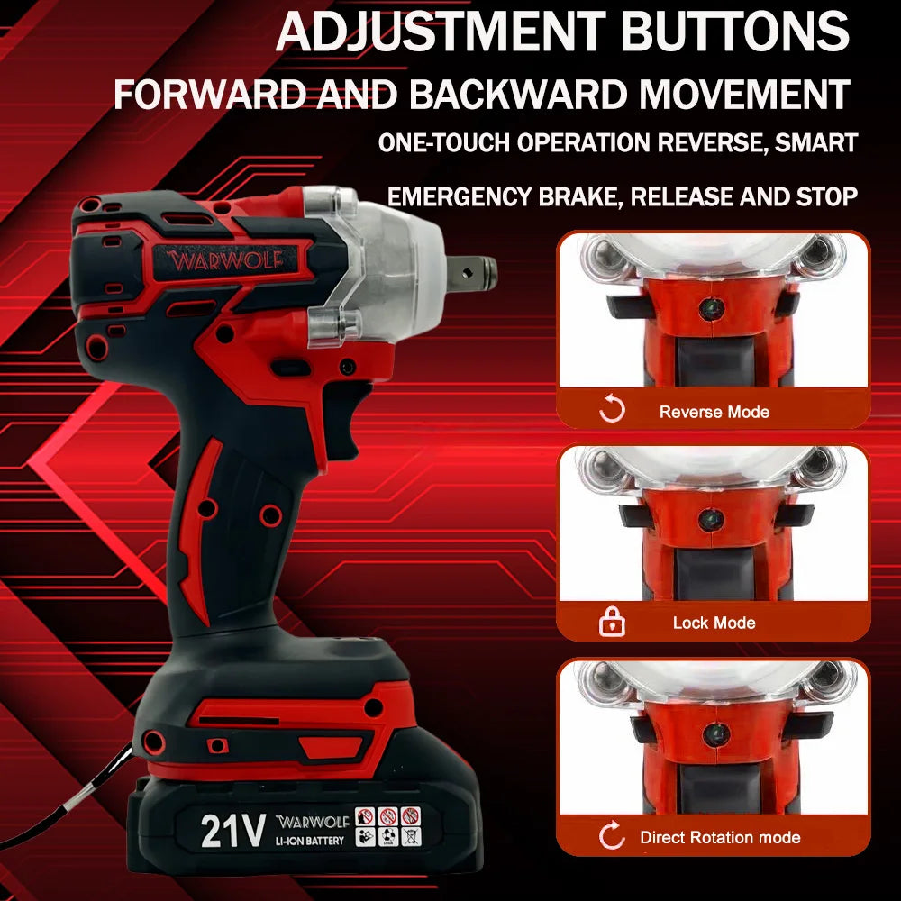 Cordless Electric Impact Wrench Drill &ndash; Brushless Motor