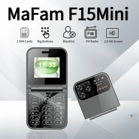 Cute Mini Flip Clamshell Phone - Dual SIM Quick Call Torch