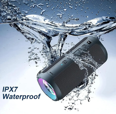 Ortizan X10 Waterproof Bluetooth Speaker with 24W Stereo Sound and LED Light