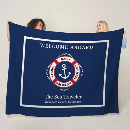 Custom Boat Name Blanket - Personalized Nautical Decor Gift LK240731000022 / 150x200cm