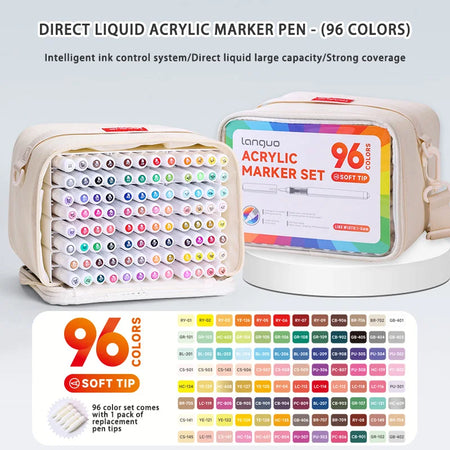 9-Piece Soft Brush Acrylic Marker Pen Set for DIY Hand Drawn Art, Student Graffiti, and Painting - M720