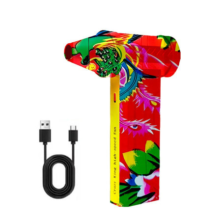 160000 RPM Electric Air Blower - USB Rechargeable High-Speed Turbo Fan Red colorful